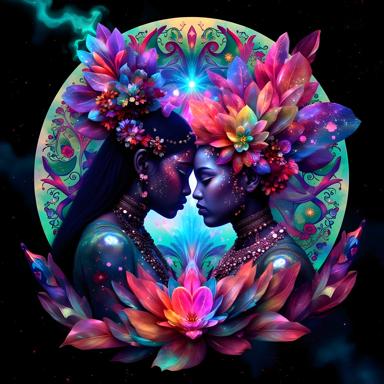 Shiva and Shakti in Cosmic Embrace: Anime Art