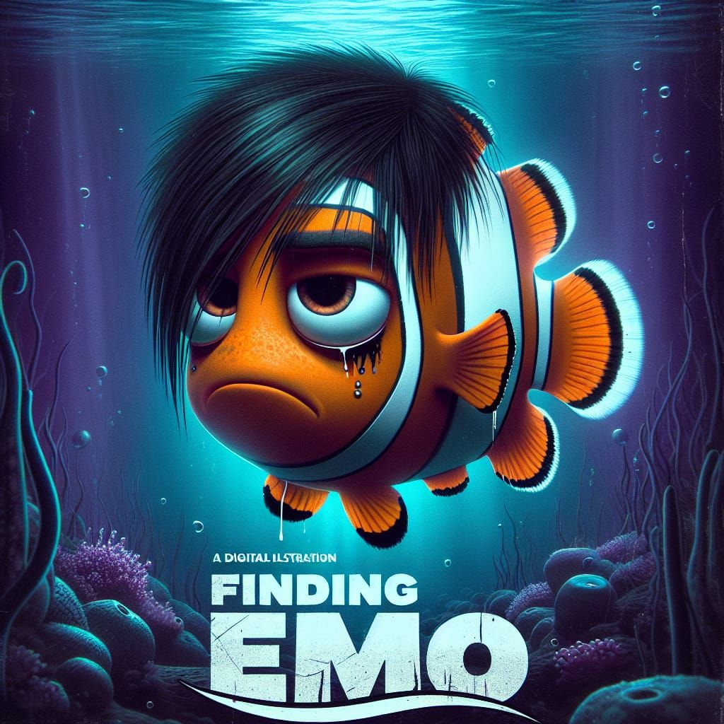 Finding Emo: Underwater Emo Clownfish Movie Poster
