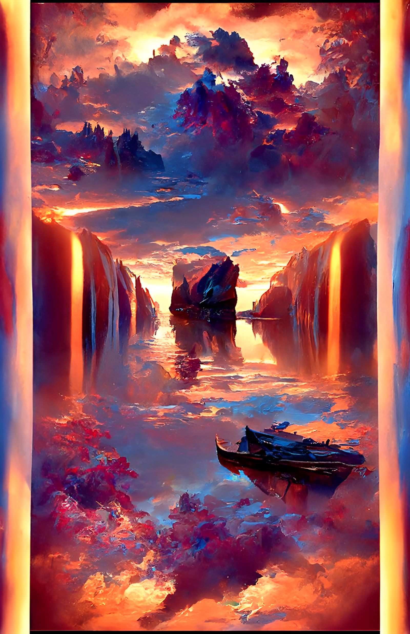 Ship on Dark Seas: Hyperrealistic Seascape