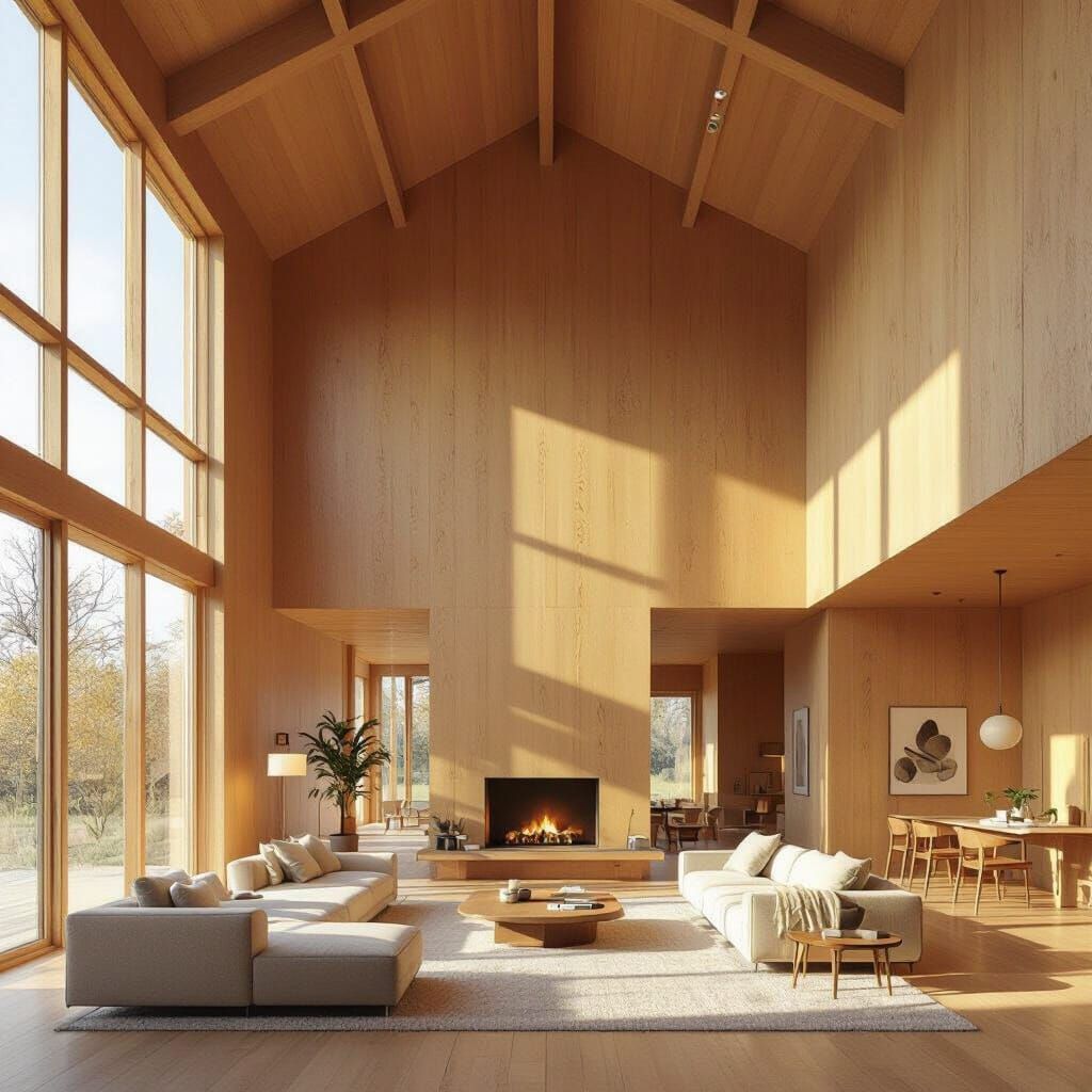 Spacious Timber Room with Natural Light, Architectural Rende...