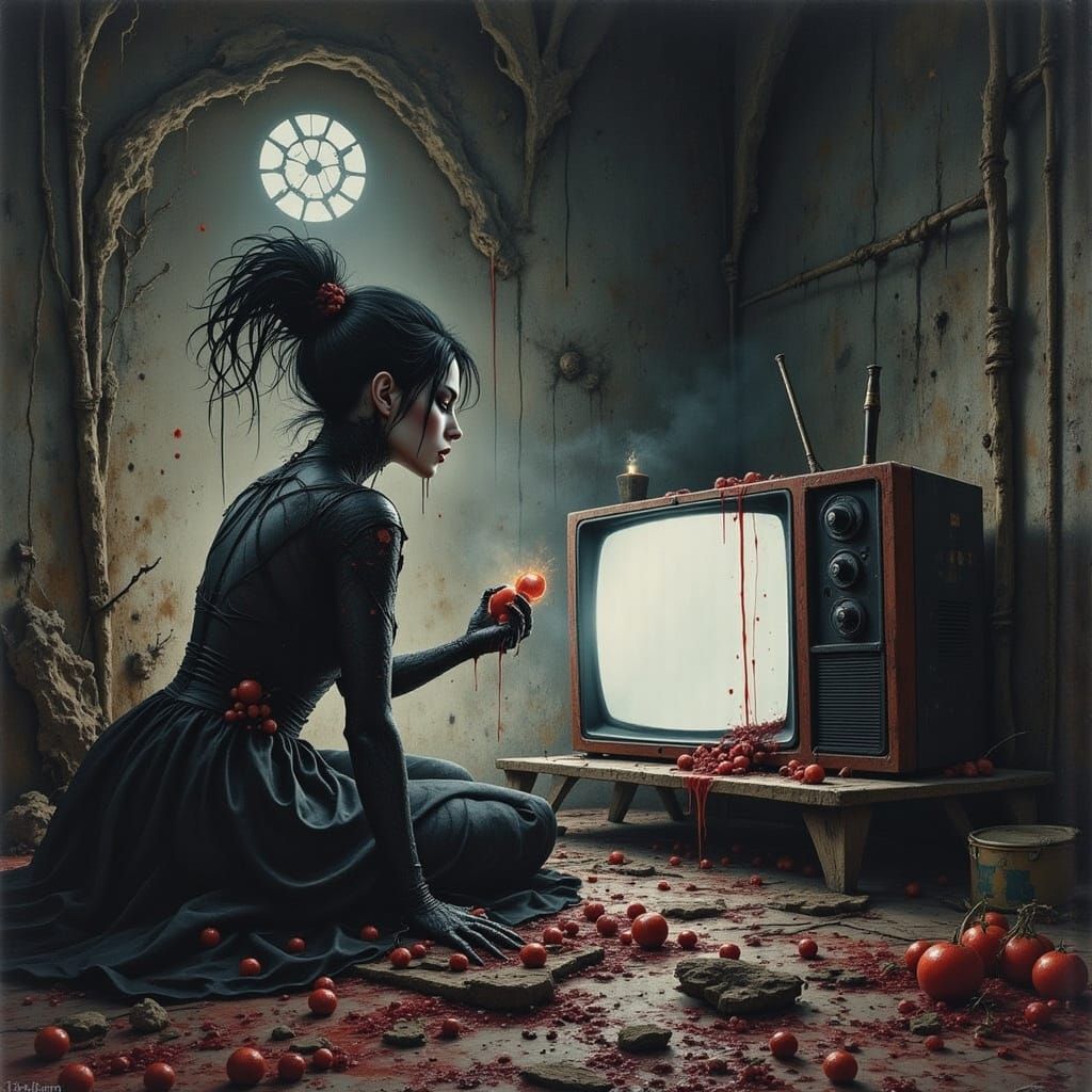 Dark Vampiress Watching Tragic TV Events