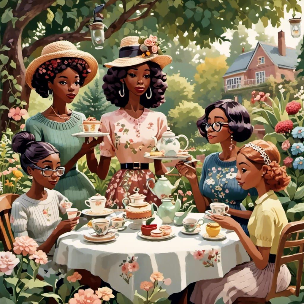 African American Women's Serene Tea Party