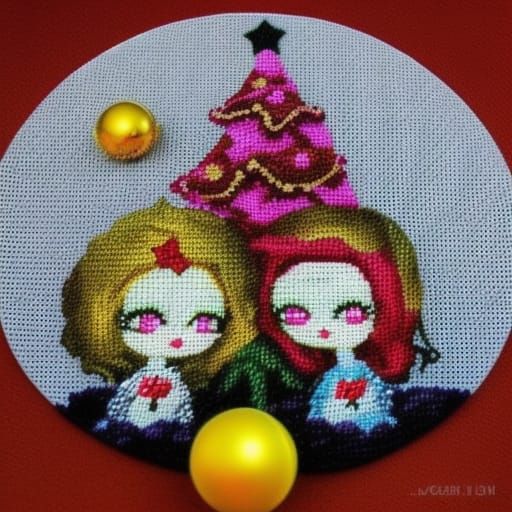 Creepy Christmas Tree Decorated by Gothic Dolls