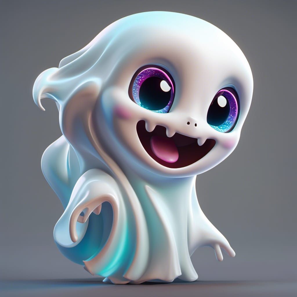 Adorable Ghost Portrait in Hyperrealistic Style