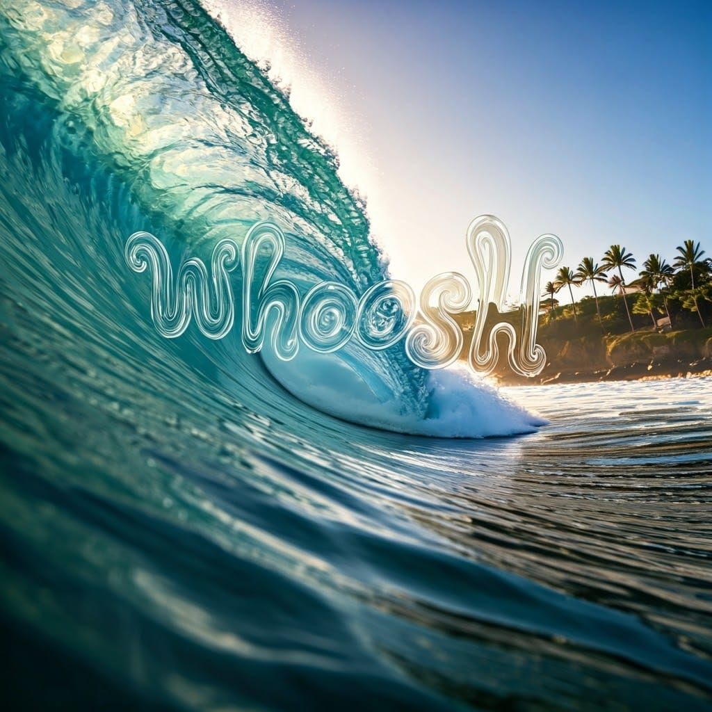 Pipeline Barrel Wave with Bubbles in Surf Photography Style