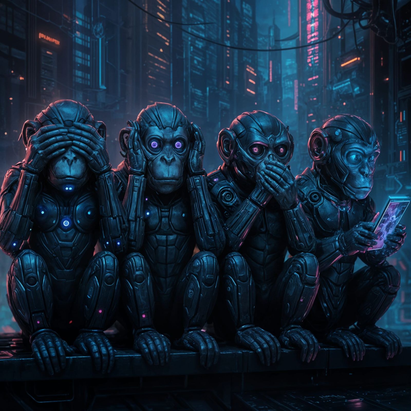Cyberpunk Monkeys: See No Evil, Hear No Evil, Speak No Evil