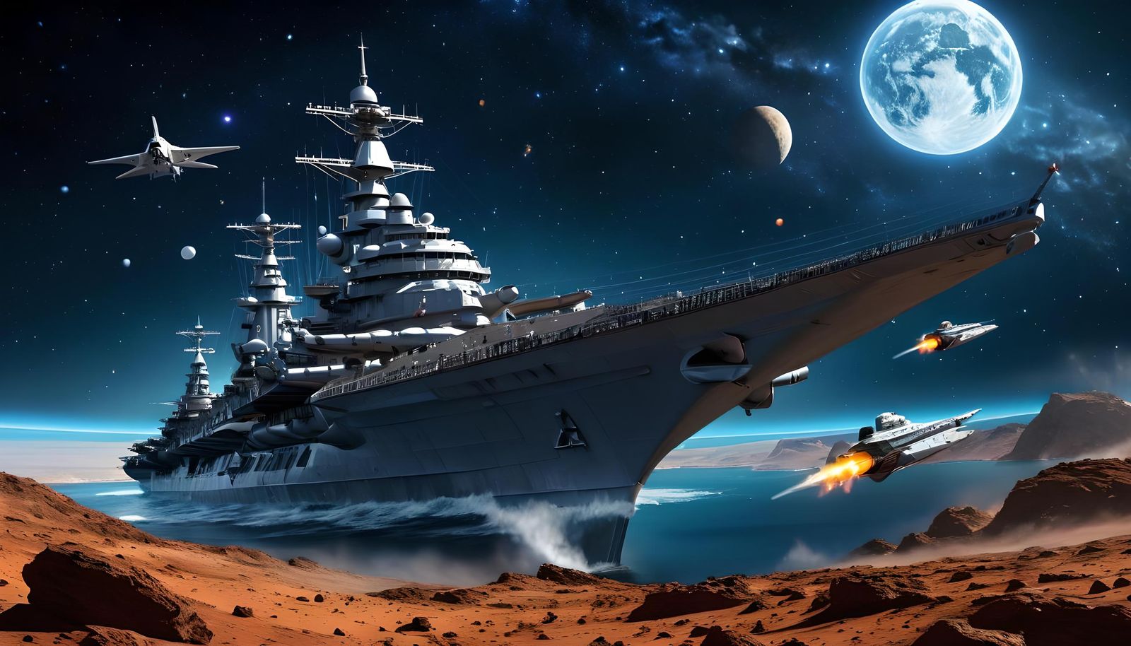USS Missouri Battleship Reimagined as Spaceship