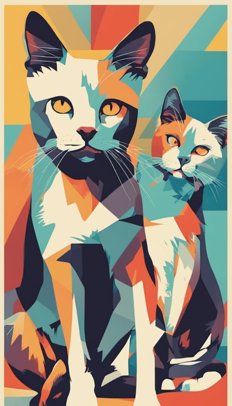 Cat and Dog's Summer Vacation: Pop Art Screen Print