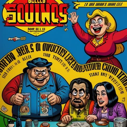 Drooling Slobs in Pulp Comic Art Style