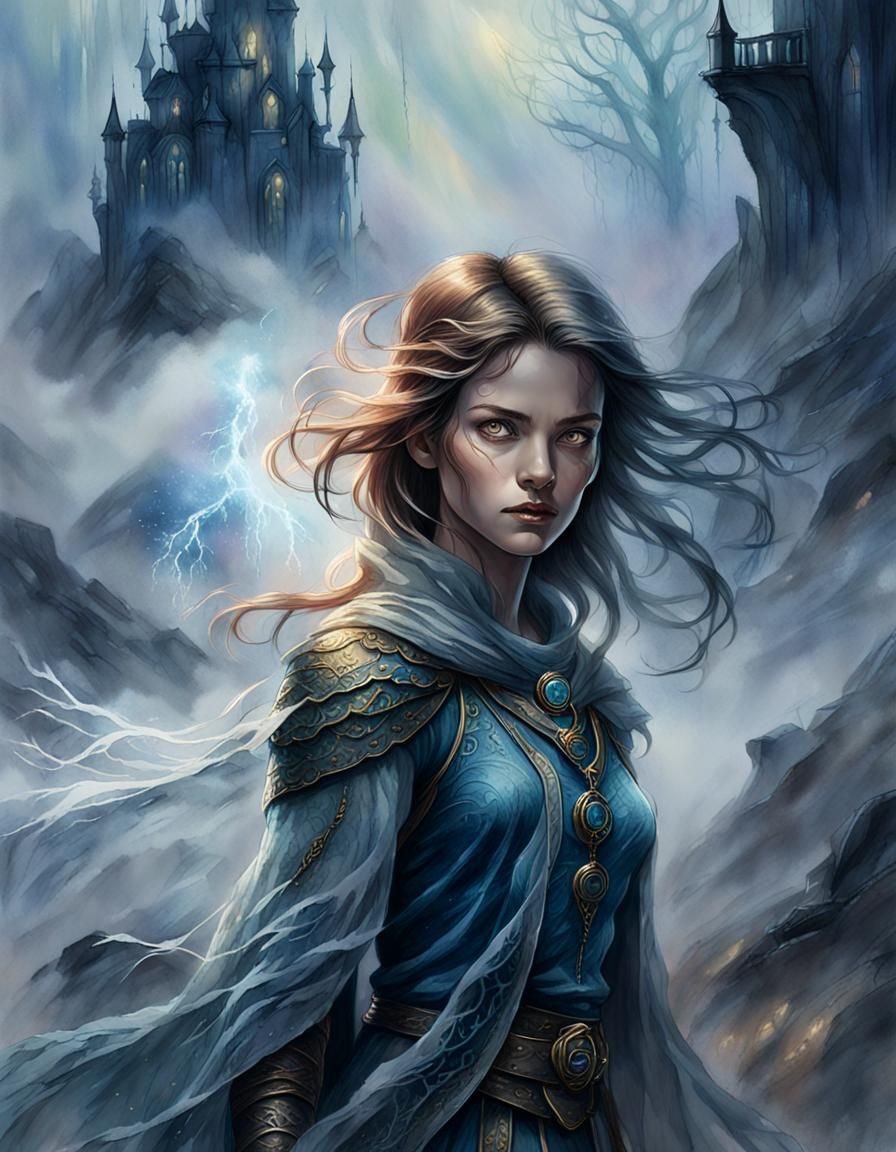 Ethereal Woman in Misty Light: Fantasy Art