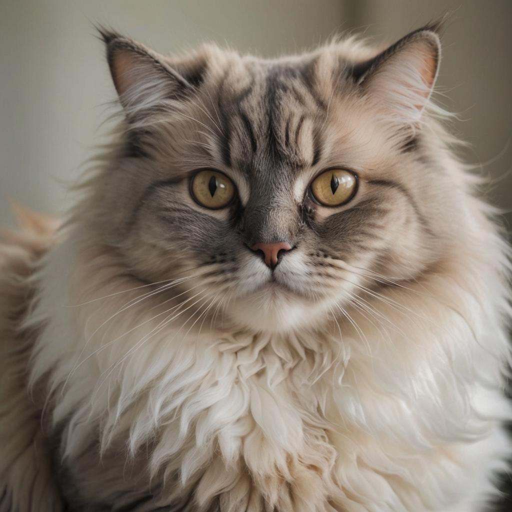 Fluffy Cat in Divine Sunshine