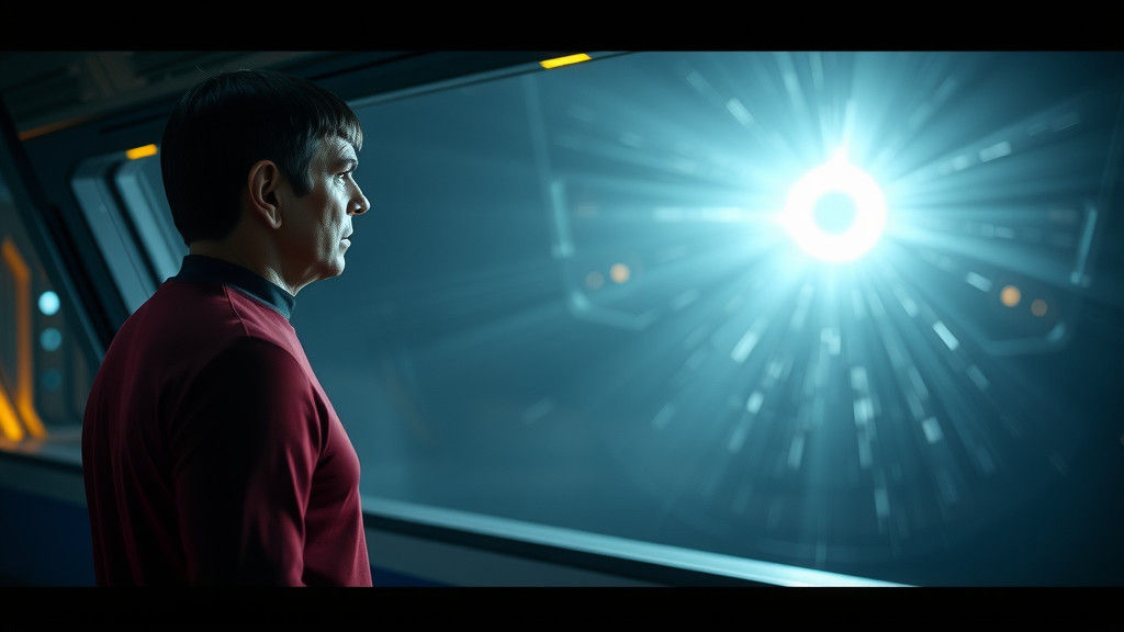 Spock Checks Viewscreen on USS Enterprise