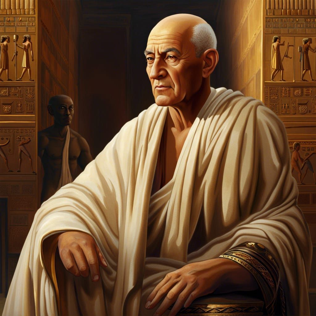 Ancient Egyptian Elder in Traditional Robe