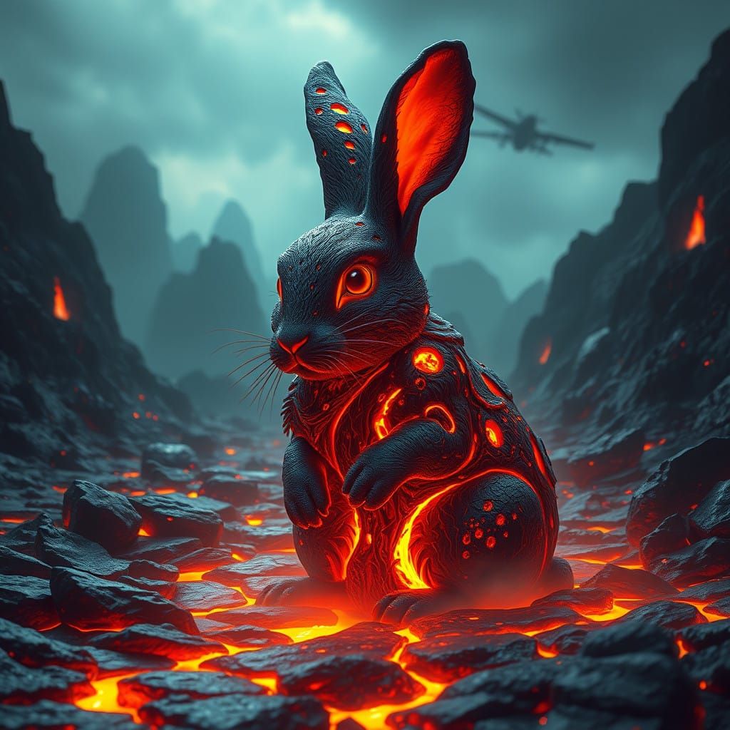 Stunning Digital Lava Rabbit Epic in Cinematic Style