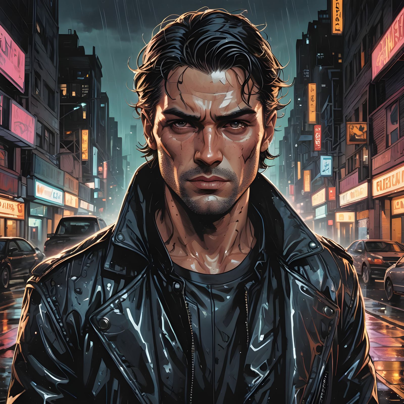 Max Payne Character in Comic Book Style