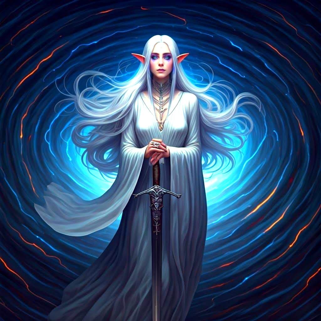 Silver Elf Conjures Lightning Storm