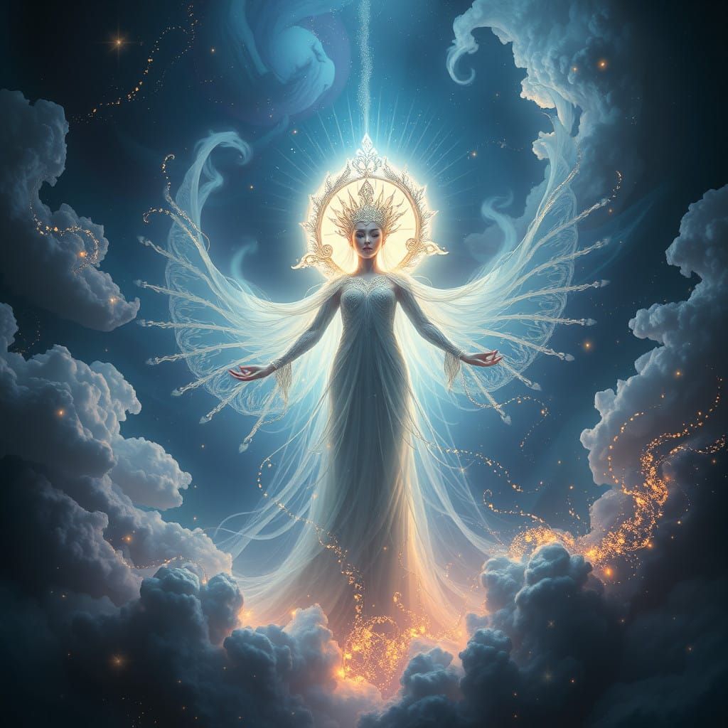 Regal Ethereal Being in Mystical Realm
