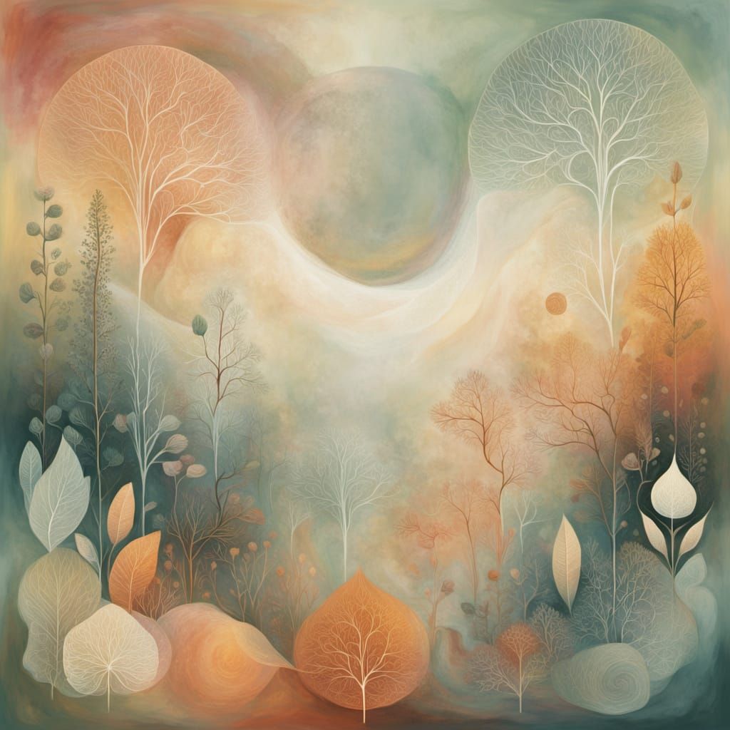 Ethereal Spiritual Landscape in Abstract Digital Art