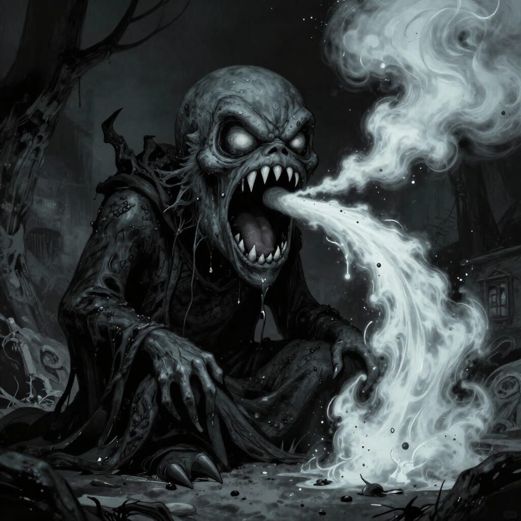 Sinister Fart Monster in Scary Style