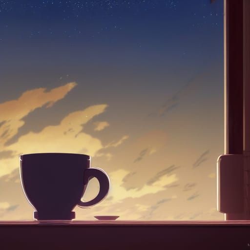 Christmas Eve Coffee in Studio Ghibli Style