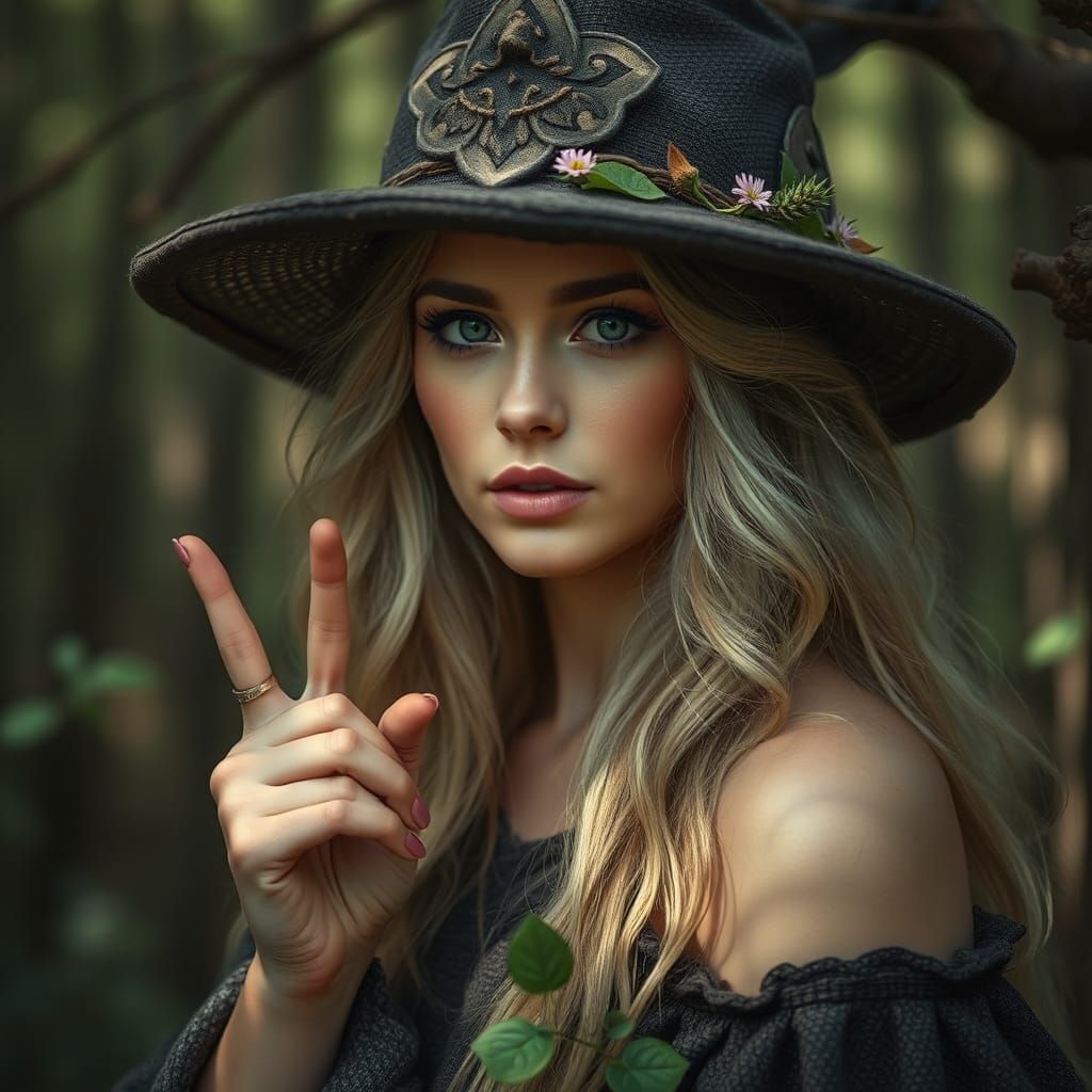 Enchanting Elven Witch Portrait in Forest