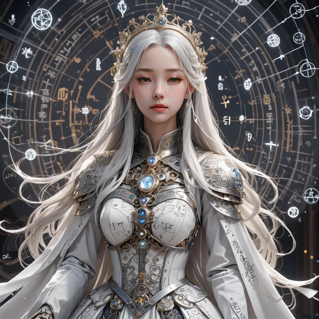Princess with AI Robot Dream in Anime Style