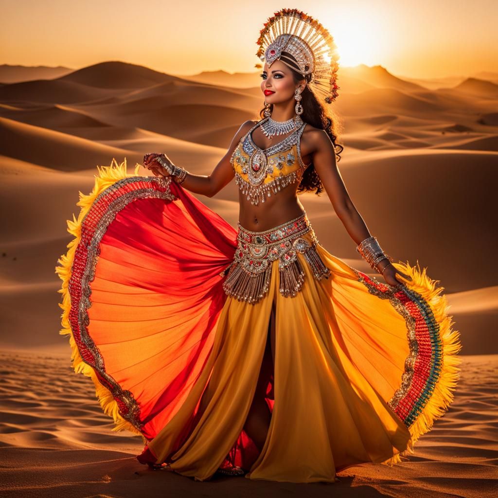 Samba Dancer at Desert Sunrise
