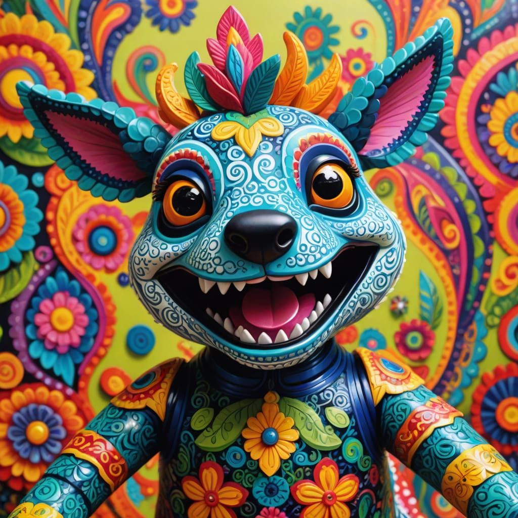 Cute Whimsical Alebrije Takes a Silly Selfie