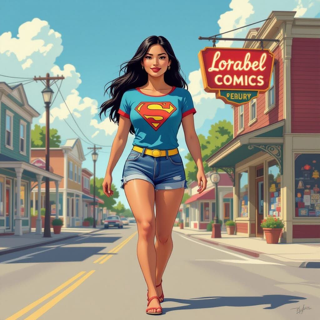 Filipina Superman in Art Nouveau Style