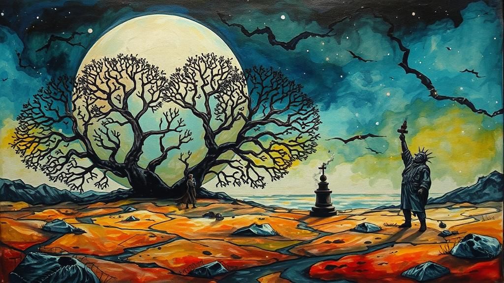 Dystopian Dreamscape: Surreal Search for Truth in Extremism