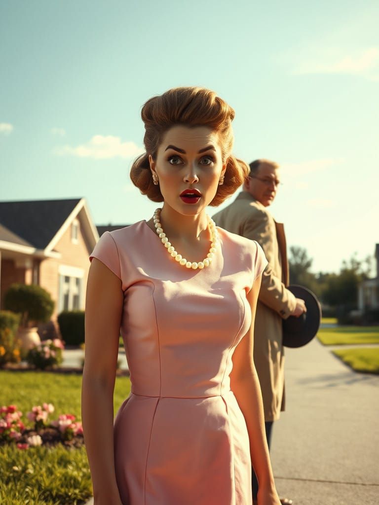 Frozen Moment in 1950s Suburban Paradise
