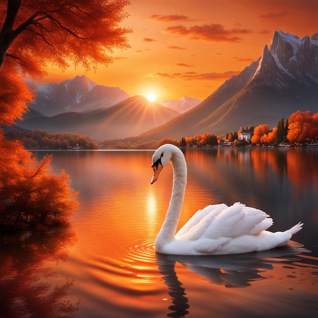 Sunset on Lake Annecy