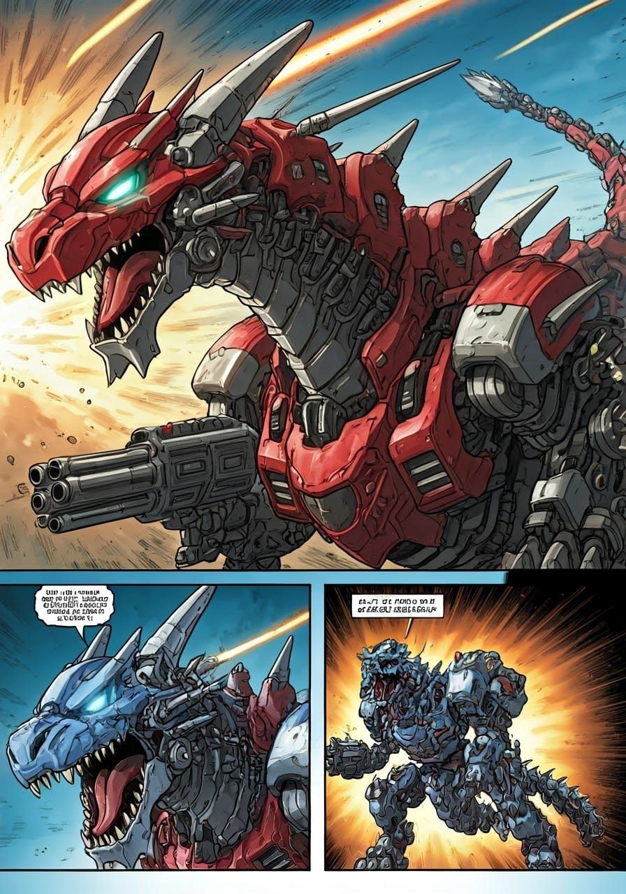 Robotic Dragon Engages Foes in Sci-Fi Warzone