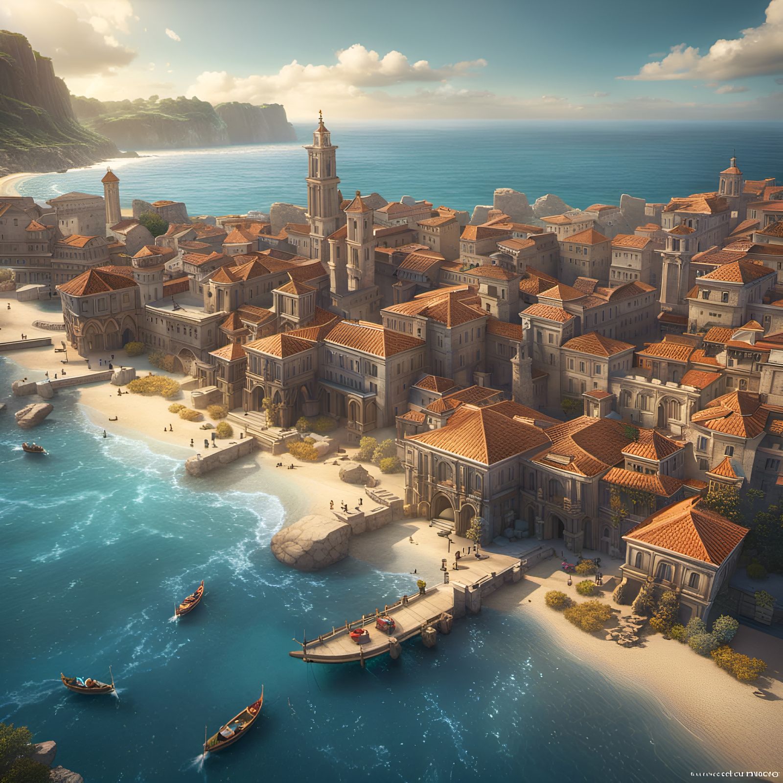 Ancient Roman Coastal Town in Unreal Engine