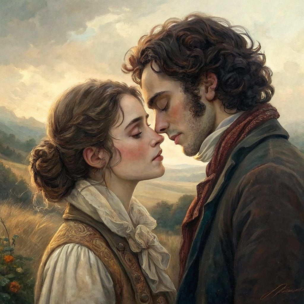 Ethereal 19th Century Romance in Impasto Gouache