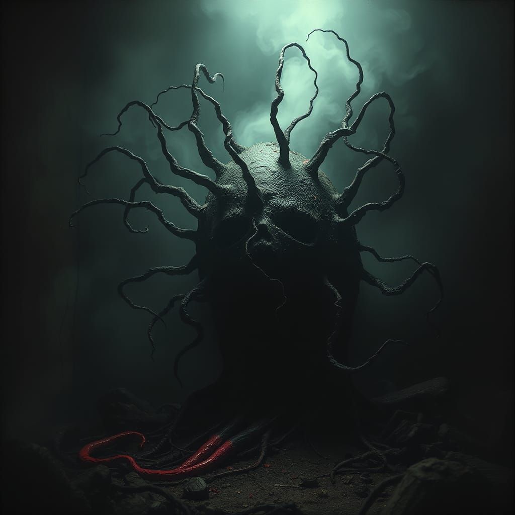 Eerie Noxious Festering Mass in Gothic Horror Style