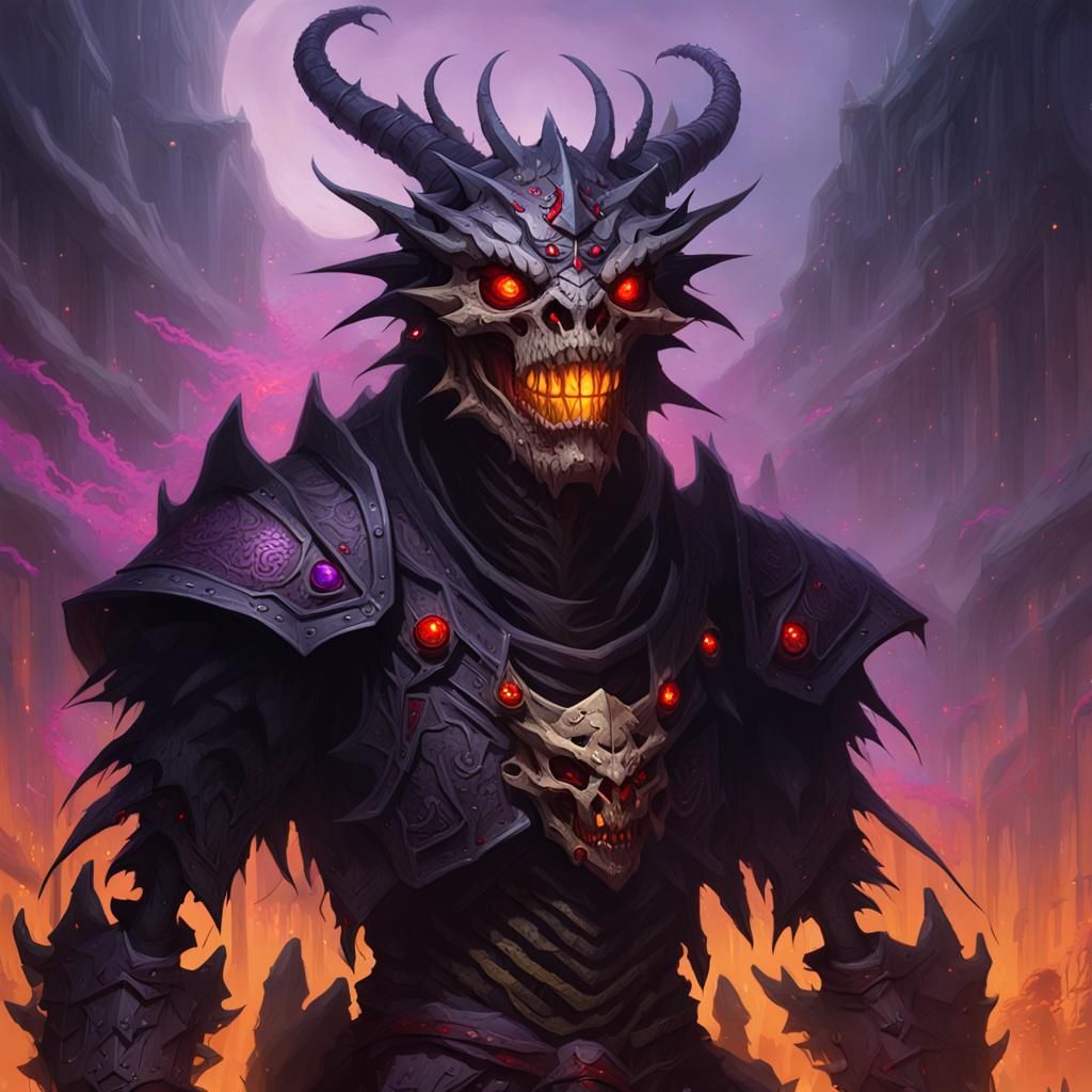 Terrifying Skeletal Dragonborn Portrait in Dark Fantasy Styl...