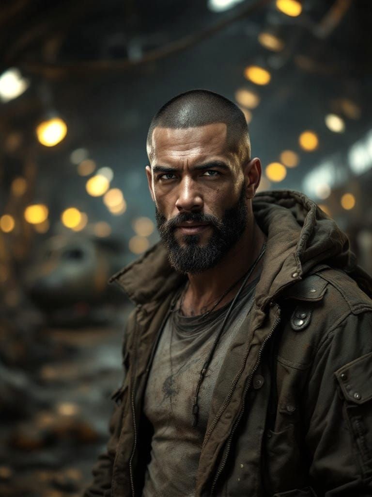 Post-Apocalyptic Soldier Portrait in Diesel-punk Style