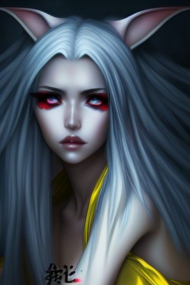 Demonic Elf Girl in Anime Style by Artgerm