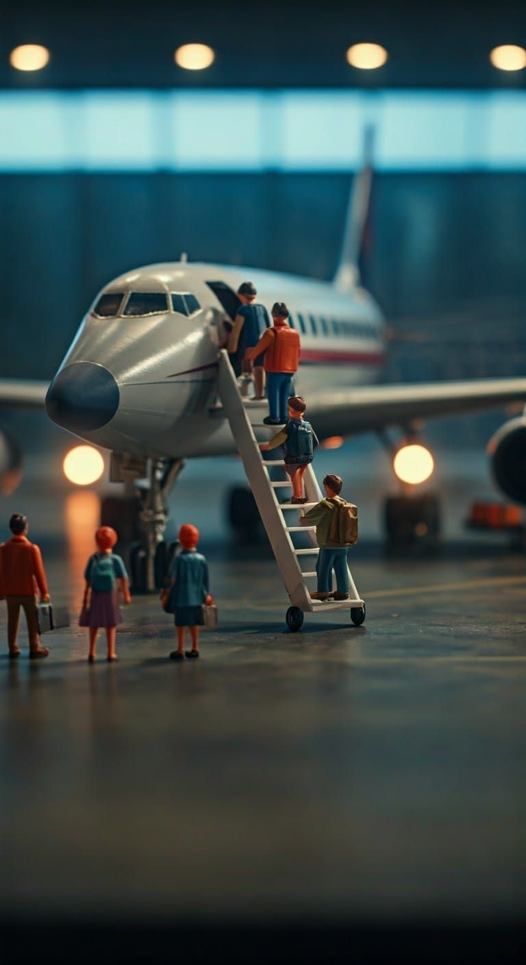 Detailed Miniature Airport Diorama in ABS Plastic