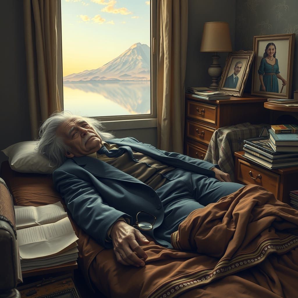 A Lonely Old Man's Final Rest in a Tattered Suit