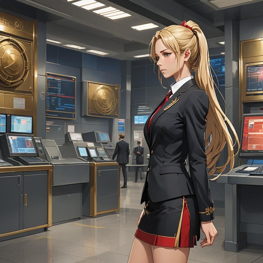 Anime Surveillance Center Concept Art in 8K