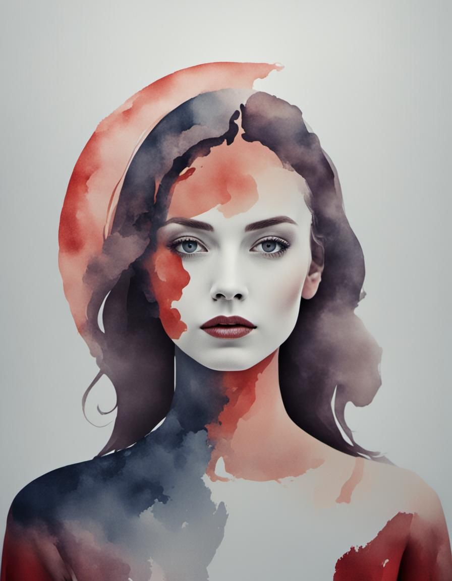 Elegant Negative Space Portrait of a Woman