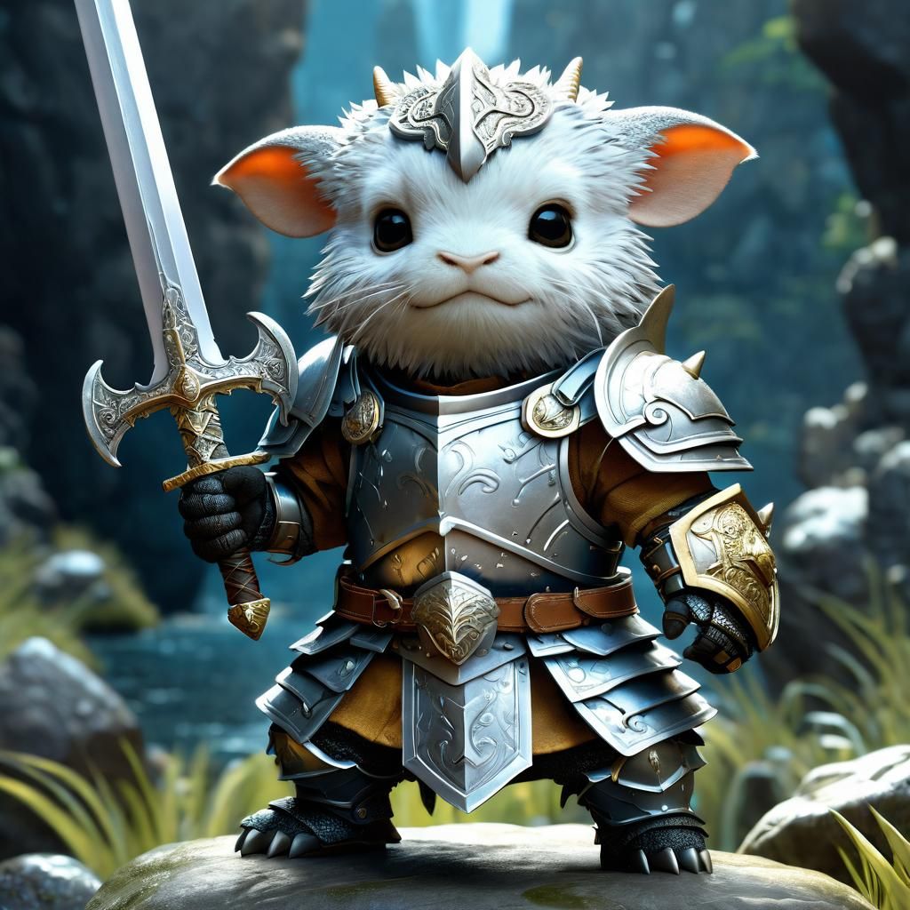 Chibi Minotaur Warrior in Ornate Armor