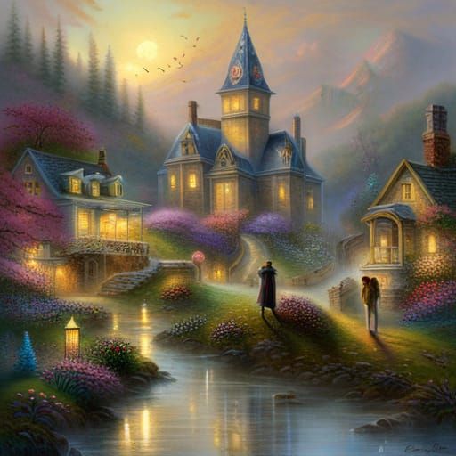 Ethereal Fantasy Figure in Dreamlike Landscape