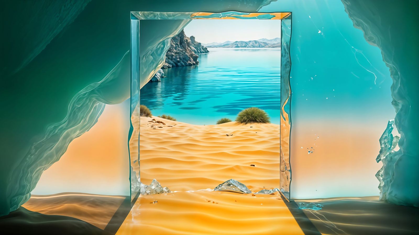 crystal-clear ice door