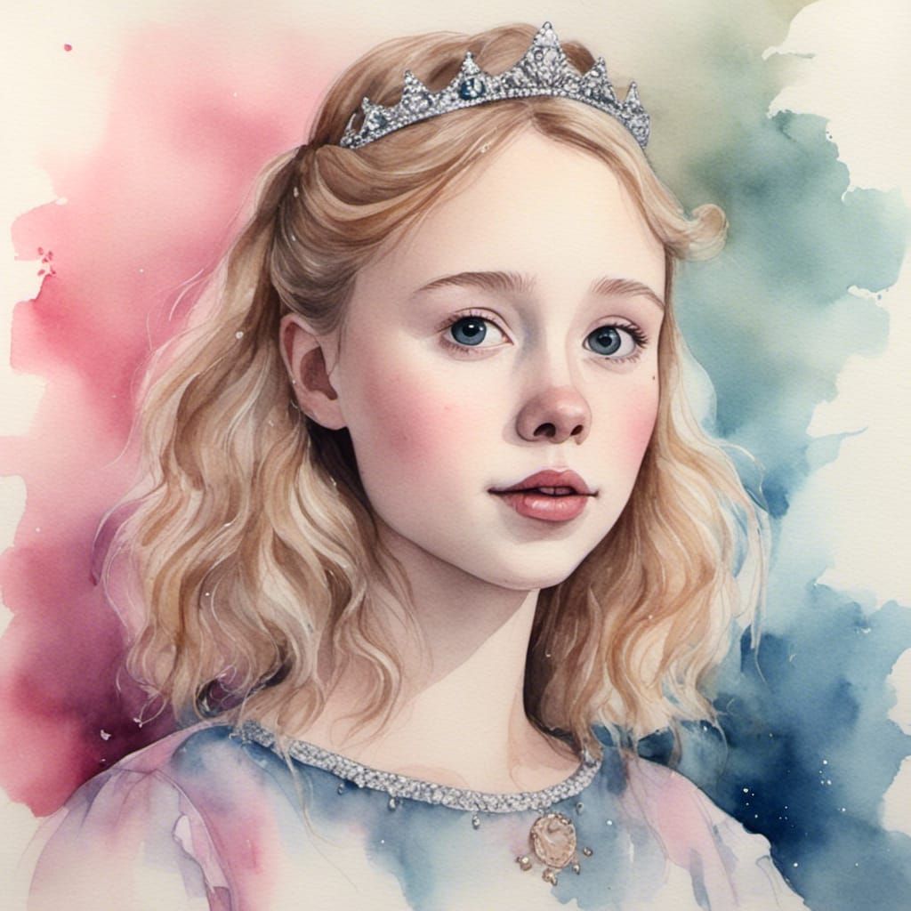 Watercolor Portrait of Transwoman as Princess