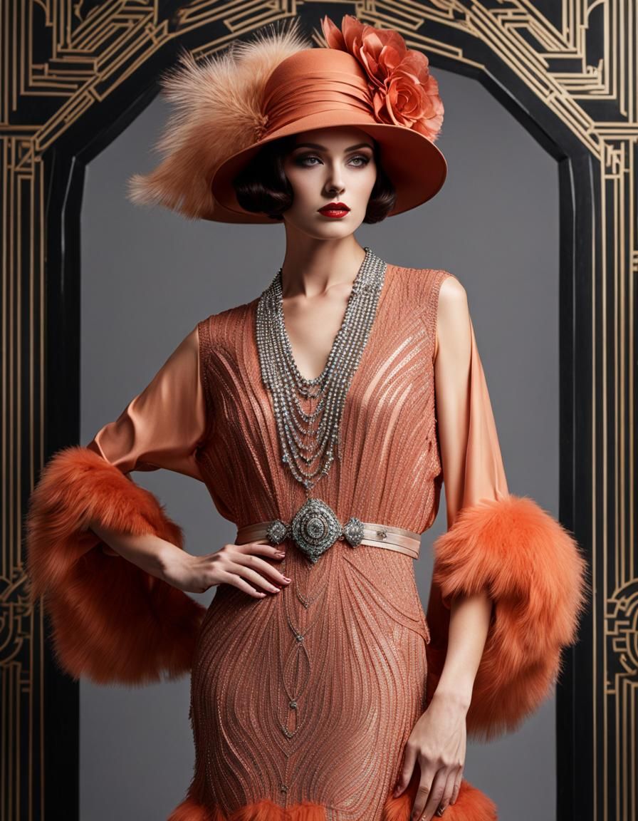 1920s Fashion Meets AI Technology in Studio Photo