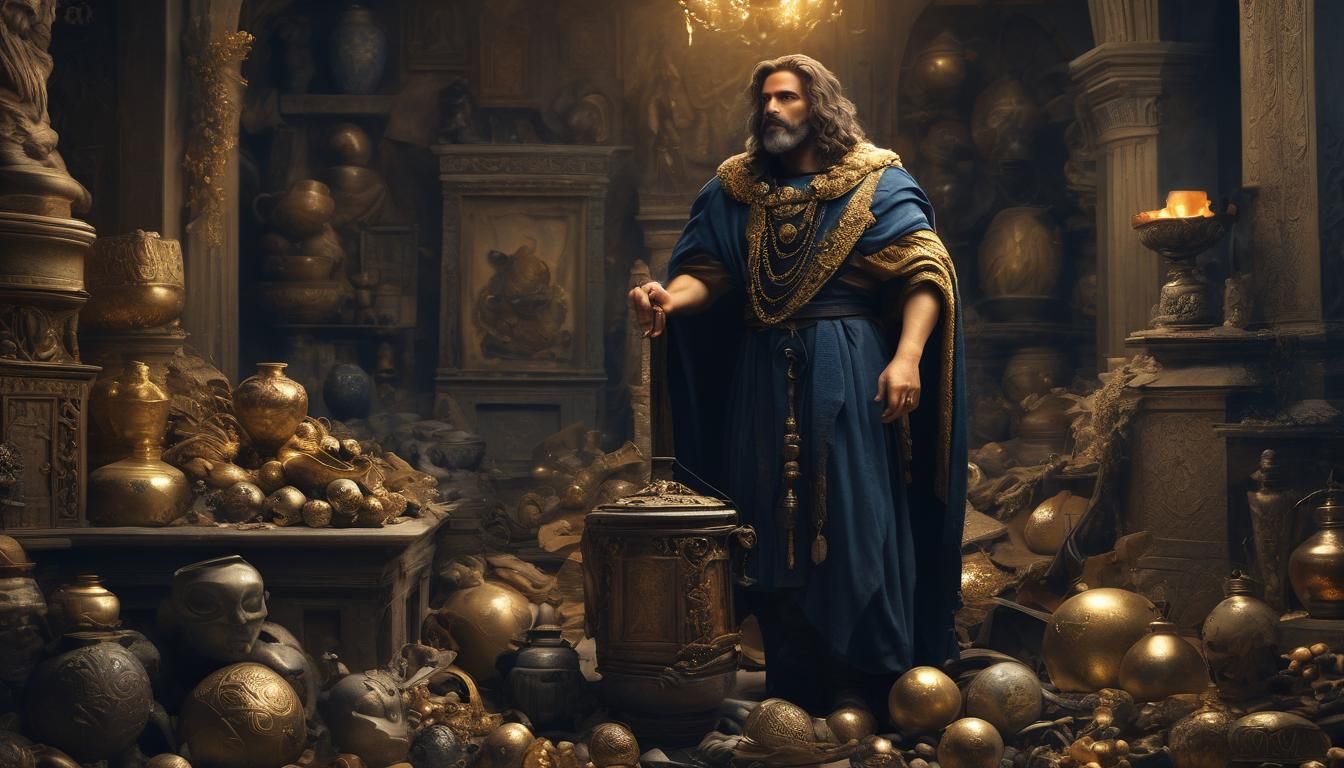 Pluto, Greek God of Underworld, in Baroque Style