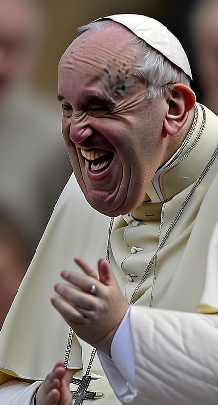 Satirical Image: Overweight Pope Francis